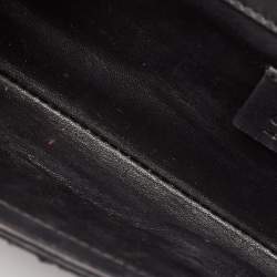 Pre Owned Gucci Black Snakeskin Crystals Embellished Flap Clutch