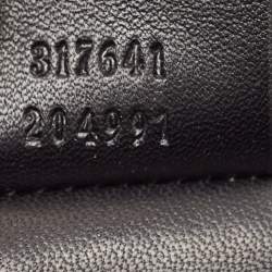 Pre Owned Gucci Black Snakeskin Crystals Embellished Flap Clutch