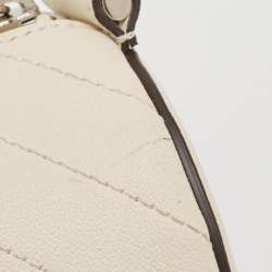Pre Owned Gucci White Diagonal Quilted Leather Mini Blondie Bag