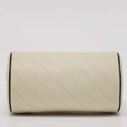 Pre Owned Gucci White Diagonal Quilted Leather Mini Blondie Bag