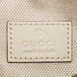 Pre Owned Gucci White Diagonal Quilted Leather Mini Blondie Bag
