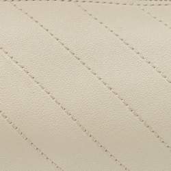 Pre Owned Gucci White Diagonal Quilted Leather Mini Blondie Bag