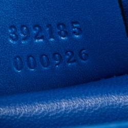 Pre Owned Gucci Blue Satin Crystal Embellished Interlocking G Broadway Clutch