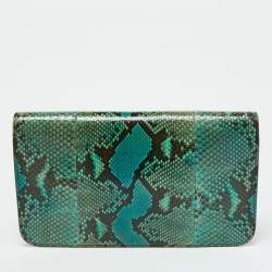 Pre Owned Gucci Multicolor Python Bright Horsebit Clutch