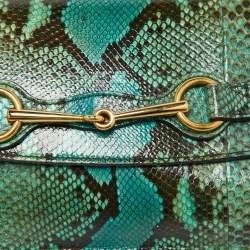 Pre Owned Gucci Multicolor Python Bright Horsebit Clutch