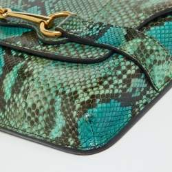 Pre Owned Gucci Multicolor Python Bright Horsebit Clutch