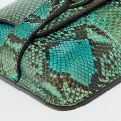 Pre Owned Gucci Multicolor Python Bright Horsebit Clutch