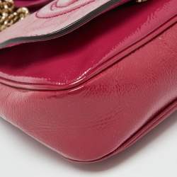 مملوكة مسبقًا Gucci Fuchsia Patent Leather Soho Flap Chain Crossbody Bag