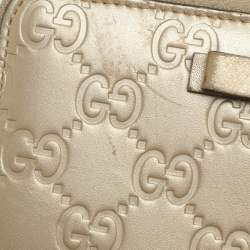 Gucci Gold Guccissima Leather Zip Around Wallet