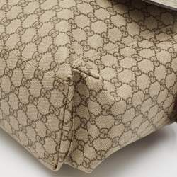 Pre Owned Gucci Beige GG Supreme Canvas Medium Baby Changing Bag