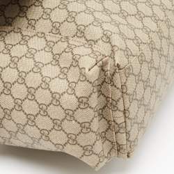 Pre Owned Gucci Beige GG Supreme Canvas Medium Baby Changing Bag