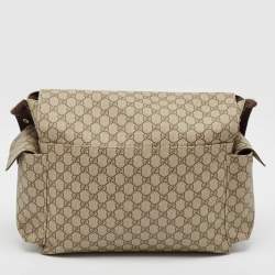 Pre Owned Gucci Beige GG Supreme Canvas Medium Baby Changing Bag