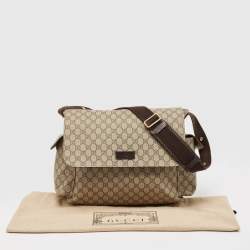 Pre Owned Gucci Beige GG Supreme Canvas Medium Baby Changing Bag
