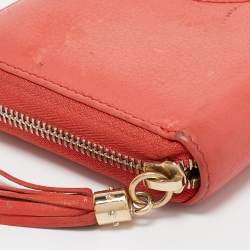Pre Owned Gucci Orange Leather Soho Zip Continental Wallet