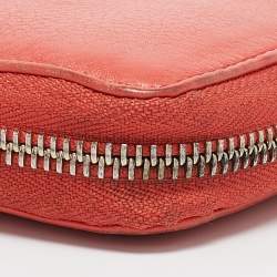 Pre Owned Gucci Orange Leather Soho Zip Continental Wallet