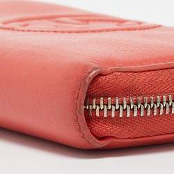 Pre Owned Gucci Orange Leather Soho Zip Continental Wallet