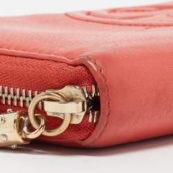 Pre Owned Gucci Orange Leather Soho Zip Continental Wallet