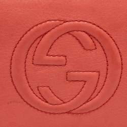 Pre Owned Gucci Orange Leather Soho Zip Continental Wallet