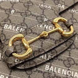Pre Owned Gucci X Balenciaga Hacker Project 1955 Horsebit Shoulder Bag