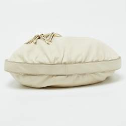 Pre Owned Gucci Cream Leather Interlocking Icon Tassel Hobo
