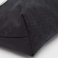 Pre Owned Gucci Black GG Canvas and Patent Leather Jolie Tote