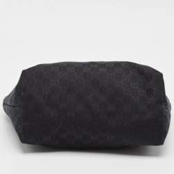 Pre Owned Gucci Black GG Canvas and Patent Leather Jolie Tote