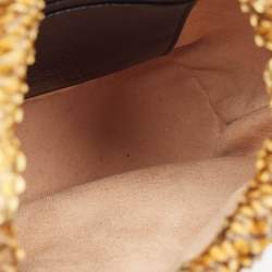 Pre Owned Gucci Yellow/Brown Python Mini GG Torchon Marmont Bucket Bag