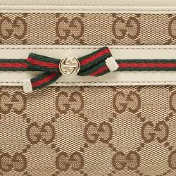 Gucci Off White/Beige GG Canvas Mayfair Zip Around Wallet