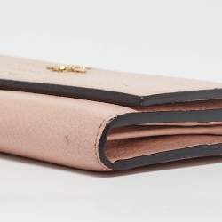 Gucci Pink Leather Blind for Love Flap Continental Wallet