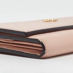 Gucci Pink Leather Blind for Love Flap Continental Wallet
