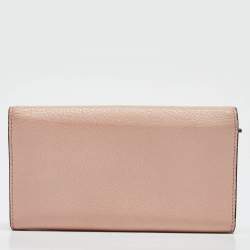 Gucci Pink Leather Blind for Love Flap Continental Wallet