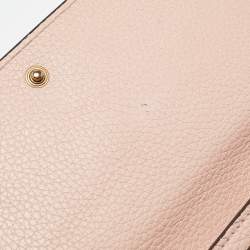Gucci Pink Leather Blind for Love Flap Continental Wallet