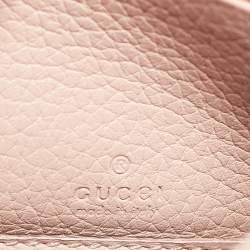 Gucci Pink Leather Blind for Love Flap Continental Wallet