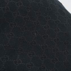 Pre Owned Gucci Black GG Canvas and Leather GG Marmont Medium Pelham Hobo