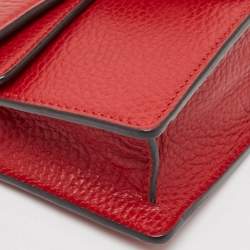 Pre Owned Gucci Red Leather Super Mini Dionysus Chain Bag
