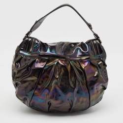 Gucci Iridescent Black Patent Leather Icon Bit Hobo