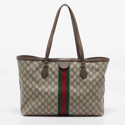 Pre Owned Gucci Beige/Ebony GG Supreme Canvas Medium Ophidia Tote