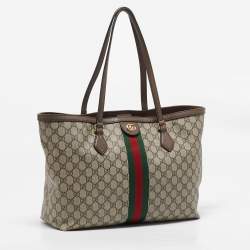 Pre Owned Gucci Beige/Ebony GG Supreme Canvas Medium Ophidia Tote