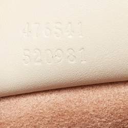 Pre Owned Gucci Red/Off White Leather Small Queen Margaret Top Handle Bag