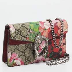Pre Owned Gucci Beige GG Supreme Canvas Super Mini Blooms Dionysus Shoulder Bag
