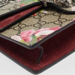 Pre Owned Gucci Beige GG Supreme Canvas Super Mini Blooms Dionysus Shoulder Bag
