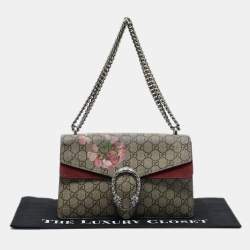 Pre Owned Gucci Pink/Beige GG Supreme Blooms Canvas Small Dionysus Shoulder Bag
