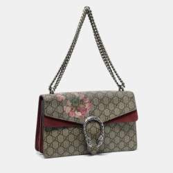 Pre Owned Gucci Pink/Beige GG Supreme Blooms Canvas Small Dionysus Shoulder Bag