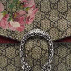 Pre Owned Gucci Pink/Beige GG Supreme Blooms Canvas Small Dionysus Shoulder Bag