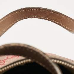 Pre Owned Gucci Brown/Red GG Supreme Canvas Medium Nice Boston Bag