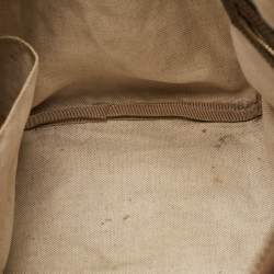 Pre Owned Gucci Brown/Red GG Supreme Canvas Medium Nice Boston Bag