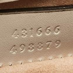 Pre Owned Gucci Off White Leather Mini Web Chain Sylvie Crossbody Bag