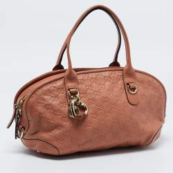Pre Owned Gucci Brown Guccissima Leather Heart Bit Satchel