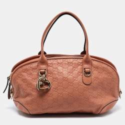 Pre Owned Gucci Brown Guccissima Leather Heart Bit Satchel