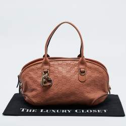 Pre Owned Gucci Brown Guccissima Leather Heart Bit Satchel